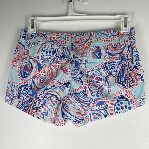 Lilly Pulitzer Womens Walsh Shorts Size 2 Cotton Shell Me About It Novelty Print - Picture 3 of 10